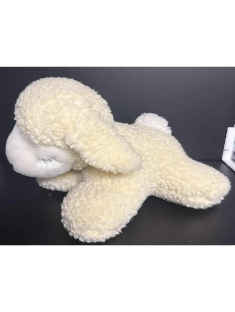 Vintage Eden Cream Lamb Musical Wind Up Mary Had A Little Plush Blue Bow 10